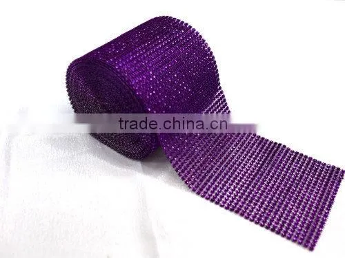 Fashion Silver Color Decorative Poly Mesh Ribbon Hot Diamante Style Ribbon Wrap Crafting Bridal photo-5
