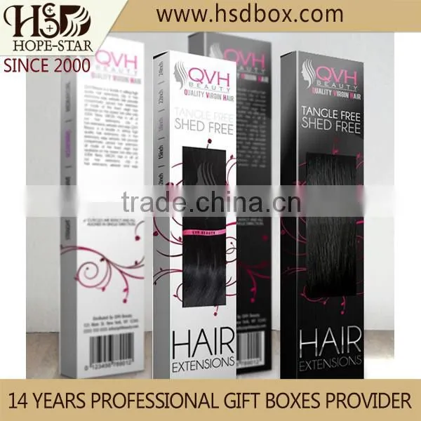 2016 Matte Lamination Custom Hair Extension Packaging, Folding Drawer Paper Hair Extension Packaging Box photo-2