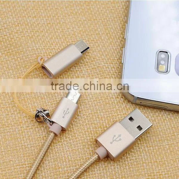 Wholesale Braided 2 in 1 Mobile Cable for Iphone and Samsung Usb Cable photo-4