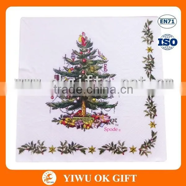 Christmas Tree Pattern Printed Paper Napkin for Party Supply photo-3