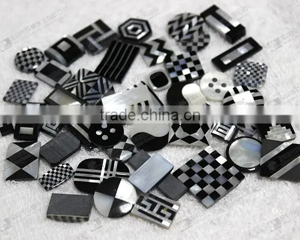 MOP+Black Onyx Mosaic,wholesale Gemstone Mosaic for Cuff Buttons photo-3