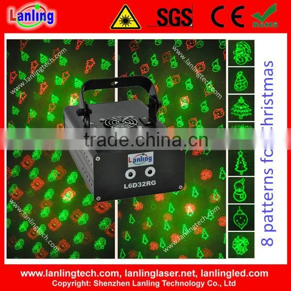 8 Patterns 150mW RG DMX Christmas Laser Light Projector