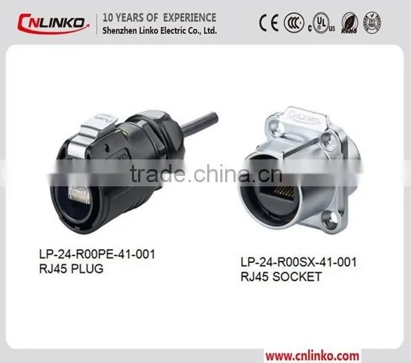 Hot Sale IP65/IP67 Waterproof Rj45 Male to Female Connector