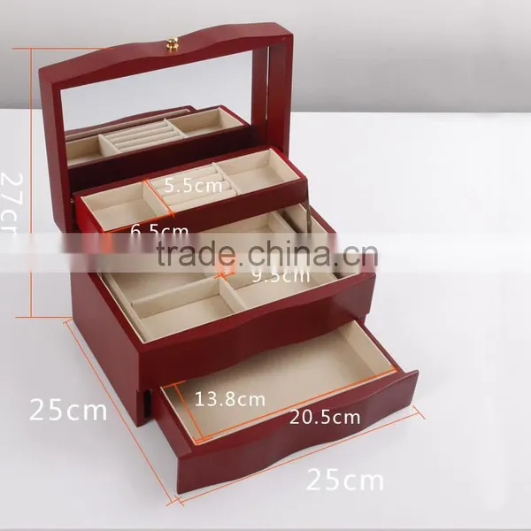 Wholesale Custom High-grade Wooden Jewelry Box, Multi-function Makeup Storage Box photo-2