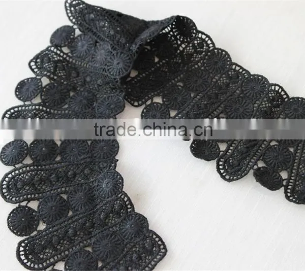Mysterious Latest Woman Collar Designs Black Flower Pattern Neck Collar photo-5