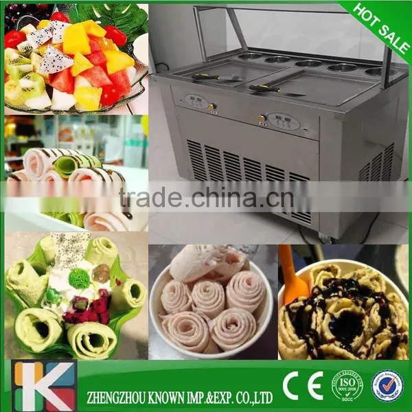 Square 2+5 Two Comperssor Fast Cooling Ice Pan Fried Ice Cream Machine Thailand photo-3