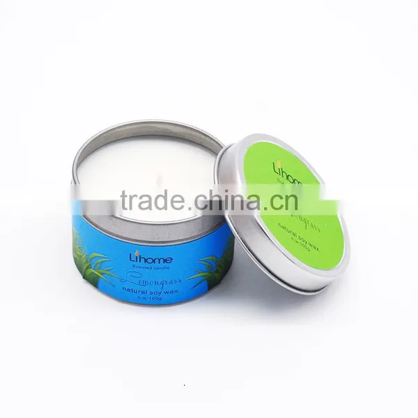 100% Natural Soy Wax Candle in Metal Jar , Scented Candle,natural Essence Candle photo-3