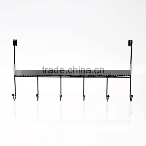 Store More Over The Doorback 6 Hook Organizer Rack - Black photo-2