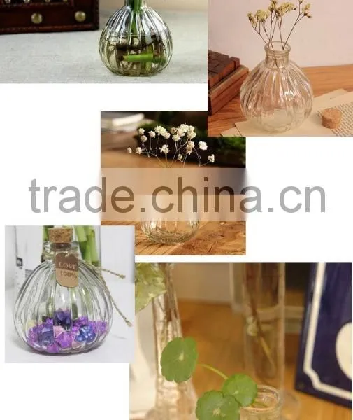 Wholesale Colored Pumpkin Shape Glass Vase With Cork photo-5