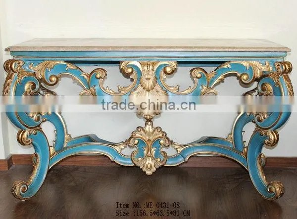 Arabic Living Room Furniture Hand-Carved Console Desk With Marble photo-2