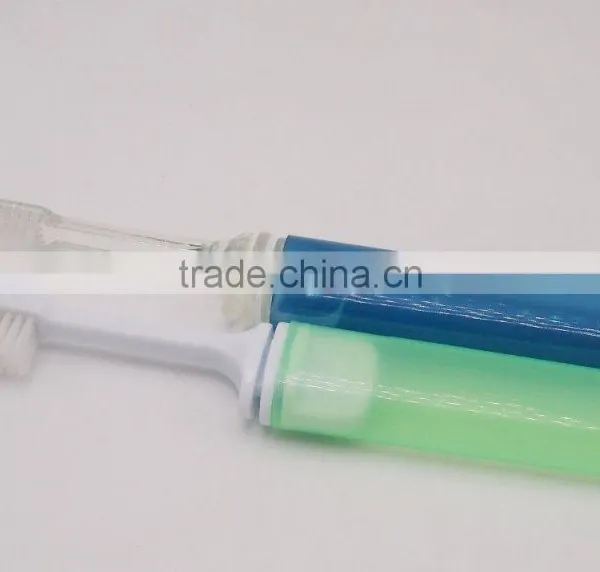 Transparent Own Design Foldable Toothbrush Becautiful Colours Tub photo-3