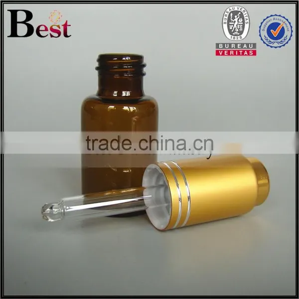 3 / 5 / 7 / 8 ml Hot Products Small Essential Oil Amber Glass Dropper Bottle Matte Gold Press Dropper Tube Glass Bottle photo-2