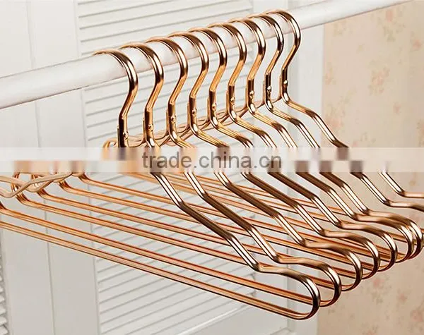 YiWu Metal Clothes Bulk Alloy Metal Hangers Copper Wire Coat Hangers