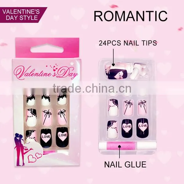 2017 Wholesale Valentine Love Design Fake Nail Art Design for Beauty photo-2