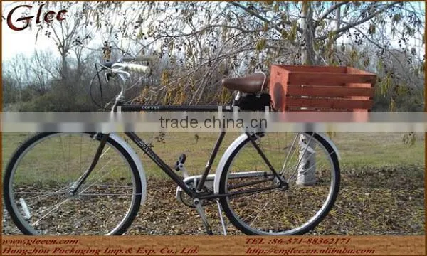 Cheap Wooden Bike Basket Looks Waterproof Wooden Crate photo-2