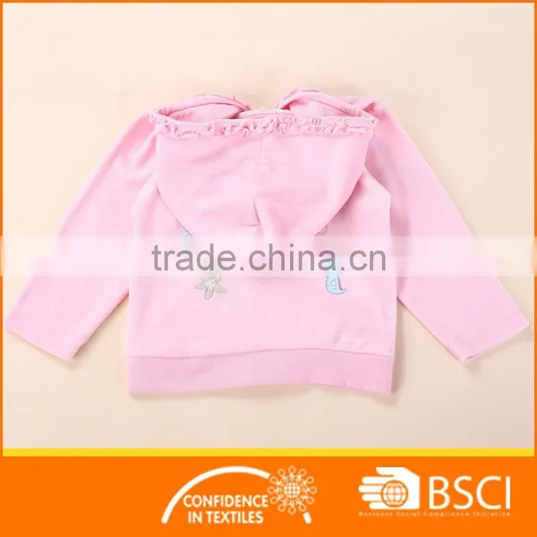 Nice Toddler Pink With Hood And Applique Jacket photo-2