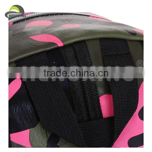 Camouflage Leather Backpack School Backpack Bag photo-6