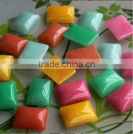 Flat Pommel Square Shape Natural Stone Charms Diy Semi-precious Stone Jewelry Accessories 2017 photo-2