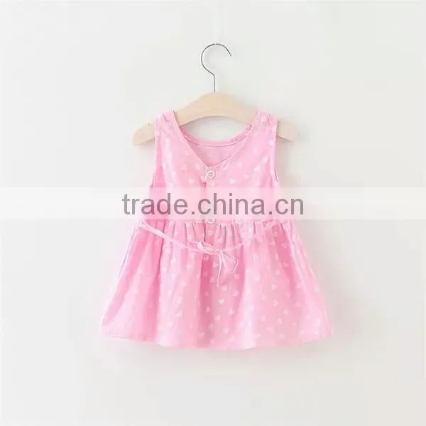 Children's Clothing Sleeveless Summer Skirt Sling Dresses Red Heart Printed Kids Model Dress photo-4
