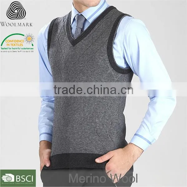 Fleece Vest for Men, V Ncek Wool Sweater Vest photo-2