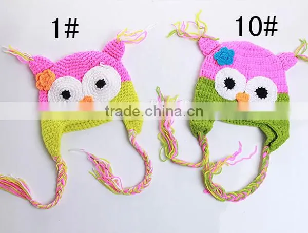 New Design Monster Animal Wool Handmade Photo Props Winter Crochet Baby Hat photo-3