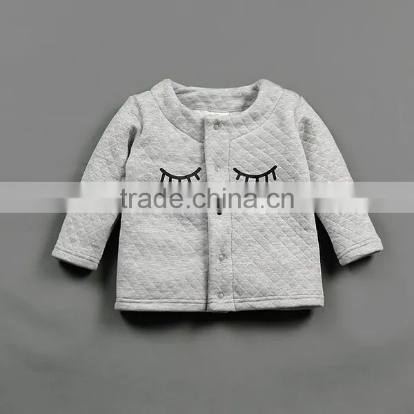 2017 Wholesale Baby Kids Girl Eyelash Coat Baby Tops o Neck Children Wear Out Clothes photo-2