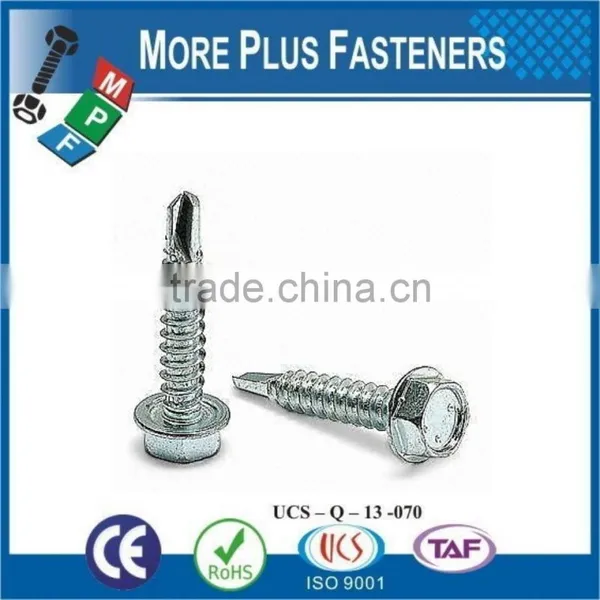 Made in Taiwan Self Drilling Hexagonal Head Screw Washer Faced DIN 7504 K Steel Zinc Plated photo-4
