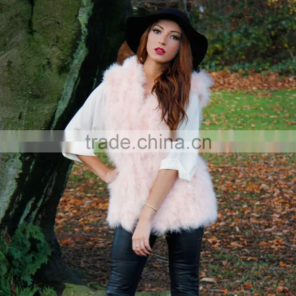 SJ007-01 Hot Sale Hooded Real Feather Clothes for Woman photo-2