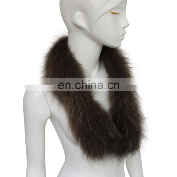 Real Fur Trim Wholesale Detachable Raccoon Fur Collars Coat photo-6