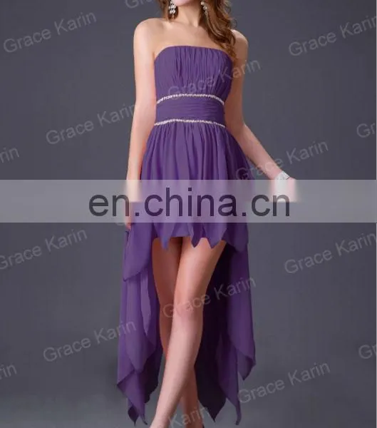 2015 Grace Karin 2 Colors Short Front and Long Back Off Shoulder Cocktail Dresses CL4094-1# photo-4