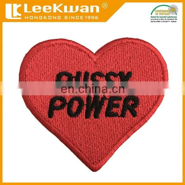 Patch Embroidered Heart, Heart Patches, Iron on Embroidered Felt Red Heart photo-2