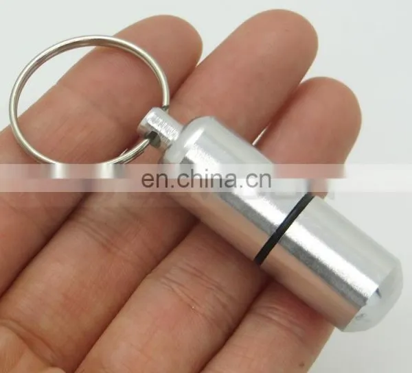Useful Mini Pill Box Bottle Holder Container Keychain Keyring Medicine Case photo-5