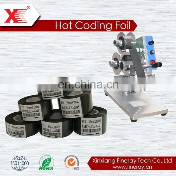 FC3 30mm*100m Fineray Brand Hot Stamping Foil/stamp Barcode Ribbon Coding Foil/black Coding Ribbons photo-2