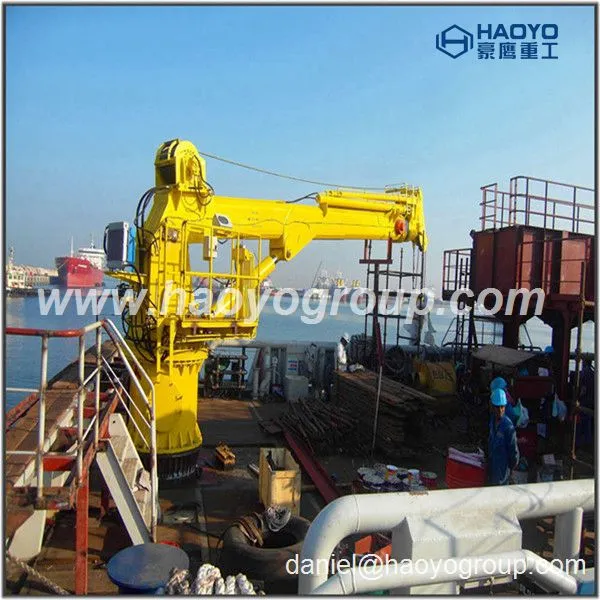 Marine/High Quality Low Price 0.85T 31M Telescopic Boom Marine Crane All Rotation Slewing Crane photo-4