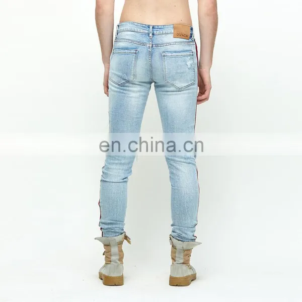 DiZNEW Fashion Super Skinny Jeans Strech Pants Damaged Track Destroyed Ripped Jeans photo-5
