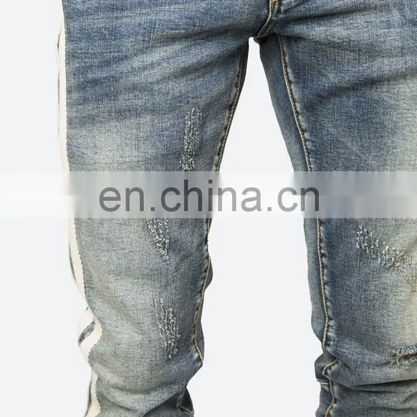 DiZNEW FABRICS CUSTOM WHITE SKINNY TRACK PANT JEANS FOR MEN photo-7