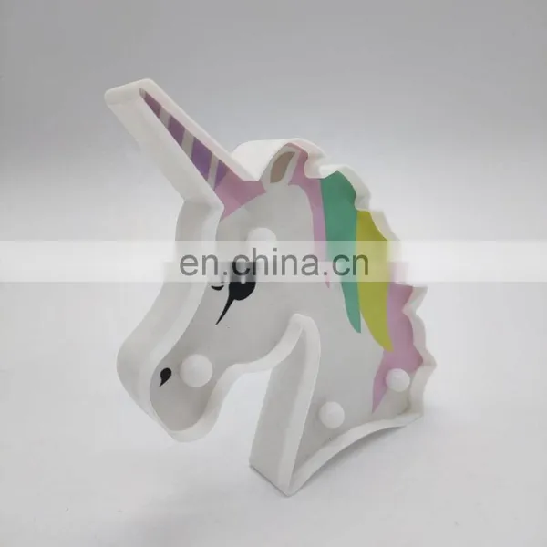Bedroom Wall Decoration Colorful Unicorn Battery Operated Marquee LED Night Light photo-5
