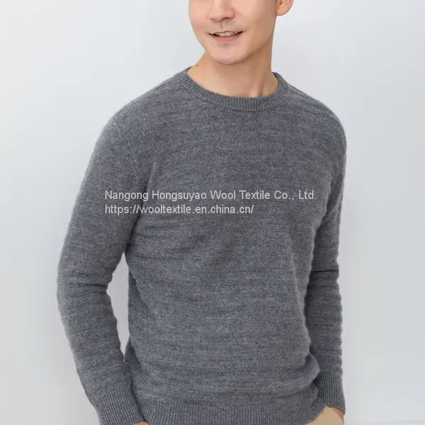 Custom Pure Men's Sweater Pullover Winter Knit Wool 100% Cashmere Sweater photo-3