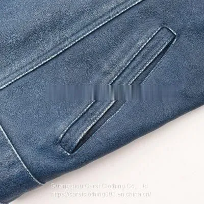 MEN'S NEW FASHION WASHED COWSKIN GENUINE LEATHER JACKET F/W2021 photo-4