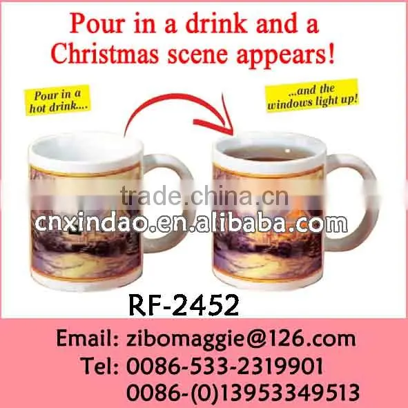 11oz Straight X'mas Designed Ceramic Magic Mug for Colorful Coffee Mug photo-4
