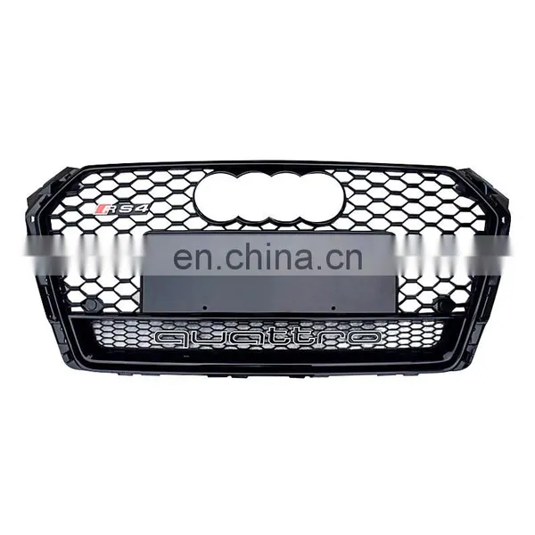 RS4 Carbon Fiber Pattern Grill For Audi A4 B9 S4 Front Bumper Grille High Quality Grill 2017-2019 photo-4