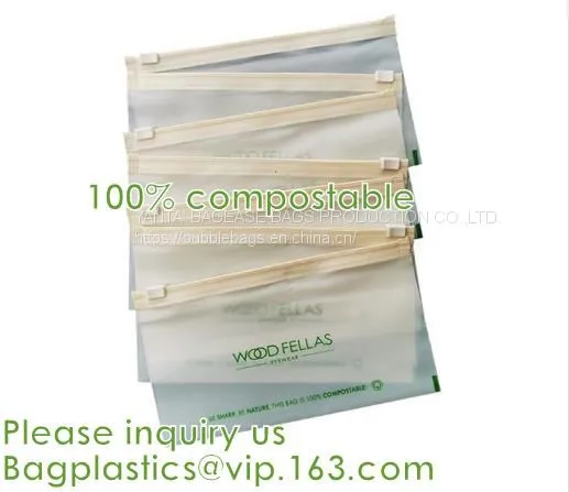 Compostable Metallic Glossy Holographic Private Label Bubble Mailing Bag, Zip Slider Clear Glitter Bubble Pouch Bag photo-5