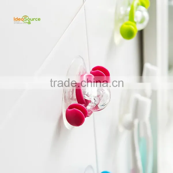Round Silicone Suction Plastic Toothbrush Holder Hot Selling photo-3