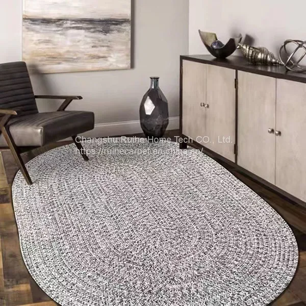 Mixed Colours Polypropylene Braided Rug Home Carpet Oval Shape photo-4