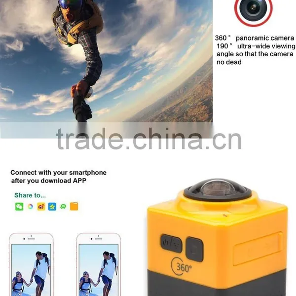 2016 Newest Panorama Action Camera 360x190 Degree With WiFi for Android IOS APP Preview & Playback - Cube 360 Quality Choice photo-2