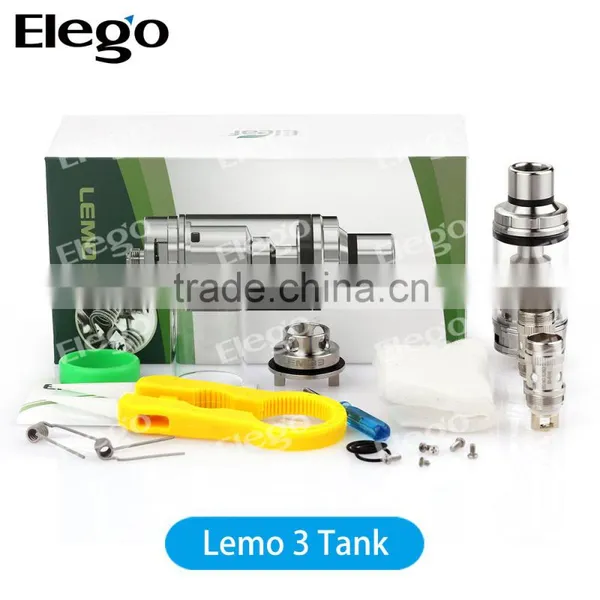 New Eleaf Pyrex Glass 4ml Silver Eleaf Lemo 3 Atomizer With RTA Base Elego Wholesale photo-2