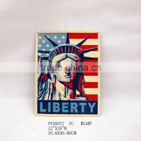 Liberty Embossed Metal Tin Sign for Home Decor