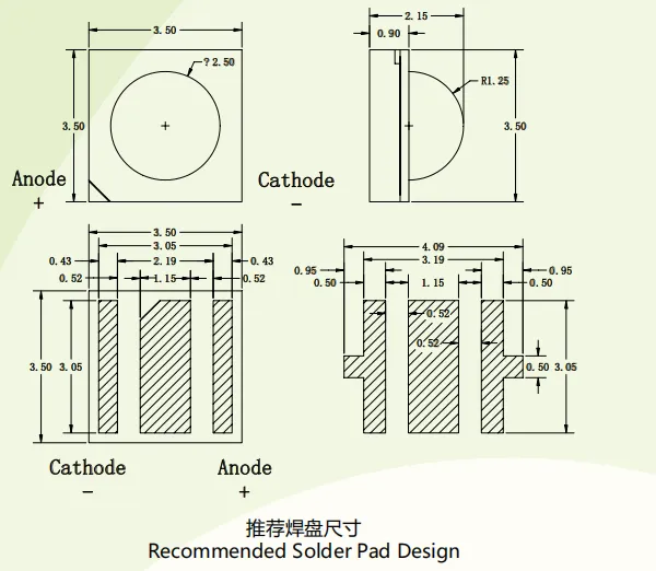 EMC 3535 SMD InfraRed(IR) LED for Filling Light, IR Night Version, Security Monitoring, Visual Doorbell, Newopto photo-3