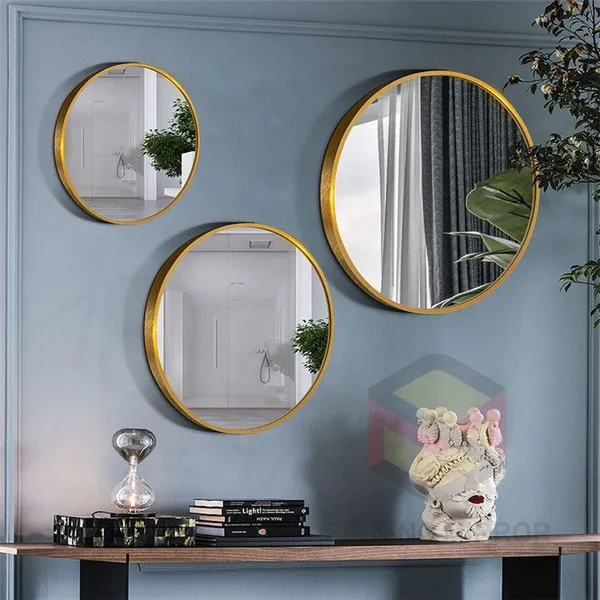 Customized Aluminum Alloy Edge-finished Makeup Mirror, Ultra-clear Glass, Silver Mirror Surface, Wall-mounted Vanity Mirror photo-4