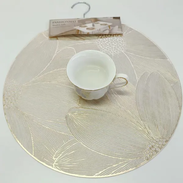 Placemats Set of 6 Woven Vinyl Washable Heat Resistant Non-Slip Table Mats for Dining Table Kitchen Indoor Outdoor Use photo-3